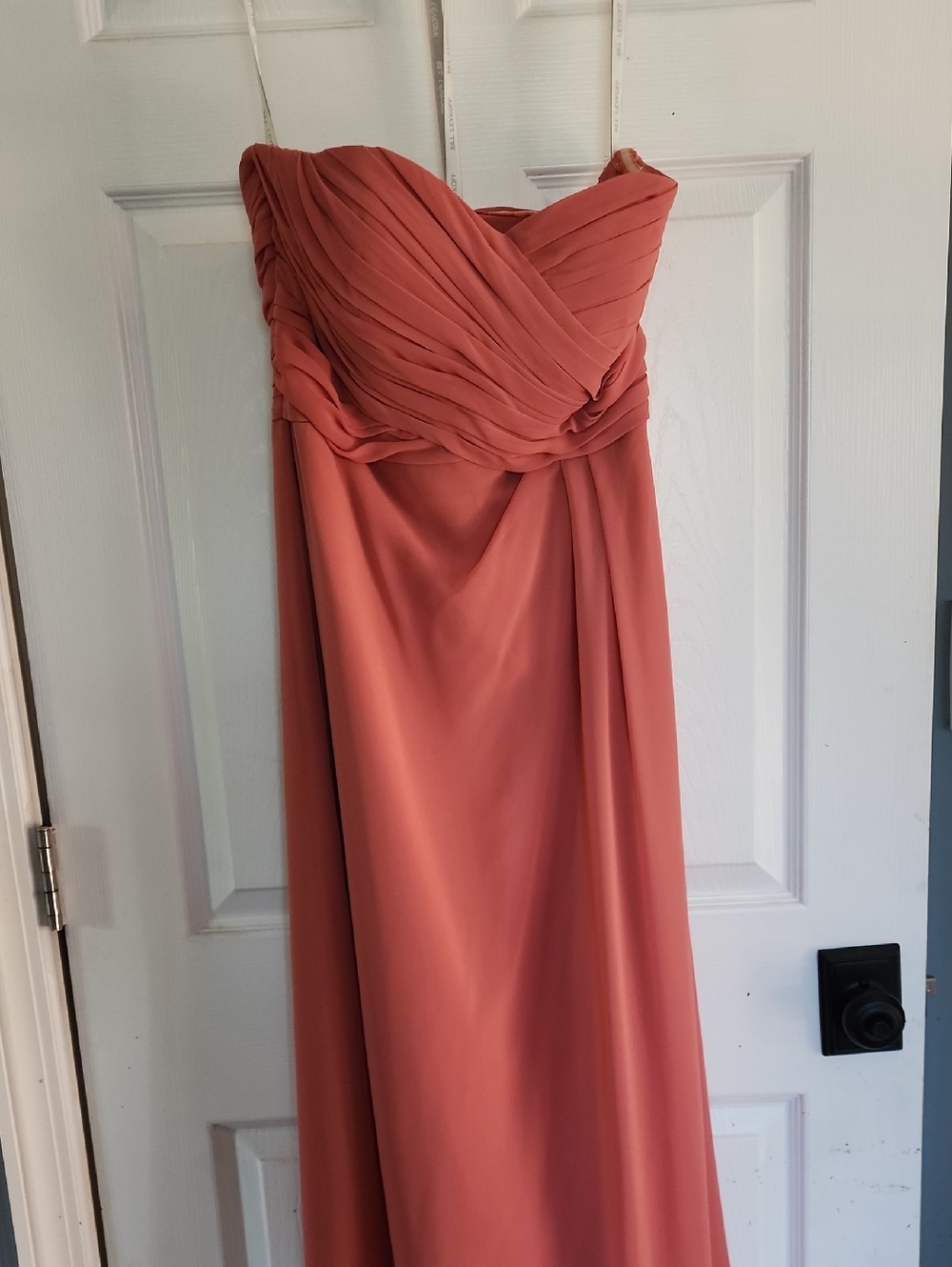 Bill Levkoff Strapless Coral Gown